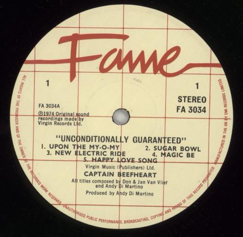 Captain Beefheart & Magic Band Unconditionally Guaranteed vinyl LP album (LP record) UK CPTLPUN337589