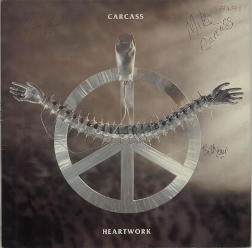Carcass Heartwork - Fully Autographed Picture Sleeve memorabilia UK CU5MMHE675930
