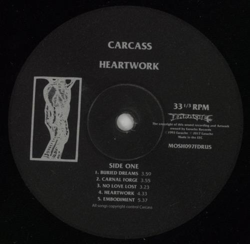 Carcass Heartwork vinyl LP album (LP record) UK CU5LPHE866294