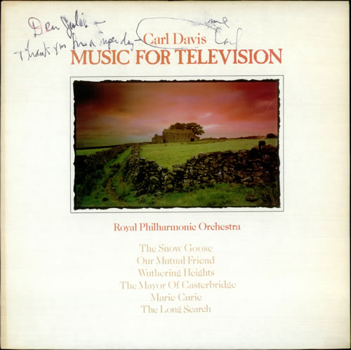 Carl Davis Music For Television - Autographed vinyl LP album (LP record) UK C4TLPMU531265