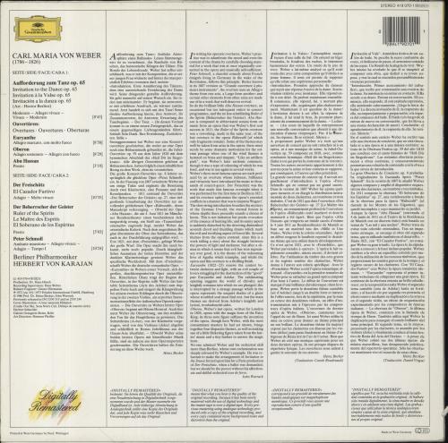 Carl Maria Von Weber Carl Maria Von Weber: Aufforderung Zum Tanz. Ouvert�ren vinyl LP album (LP record) German C42LPCA856481