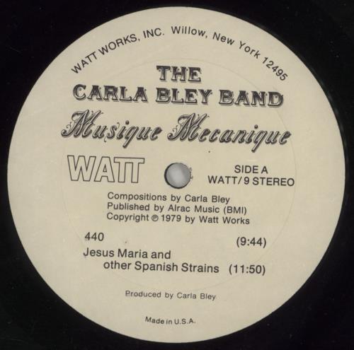 Carla Bley Musique Mecanique vinyl LP album (LP record) US RLBLPMU612169