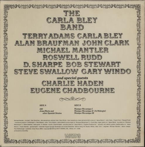 Carla Bley Musique Mecanique vinyl LP album (LP record) US RLBLPMU612169