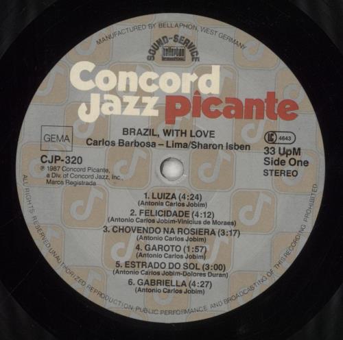 Carlos Barbosa-Lima Brazil, With Love vinyl LP album (LP record) US C18LPBR856763