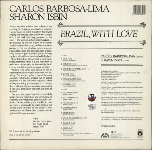 Carlos Barbosa-Lima Brazil, With Love vinyl LP album (LP record) US C18LPBR856763