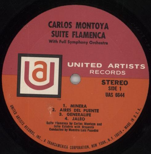 Carlos Montoya Suite Flamenca vinyl LP album (LP record) US F6TLPSU861181