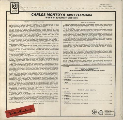 Carlos Montoya Suite Flamenca vinyl LP album (LP record) US F6TLPSU861181
