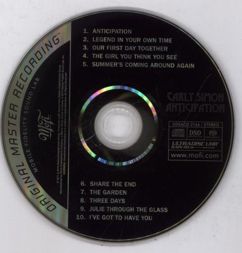 Carly Simon Anticipation super audio CD SACD US CALSAAN893709