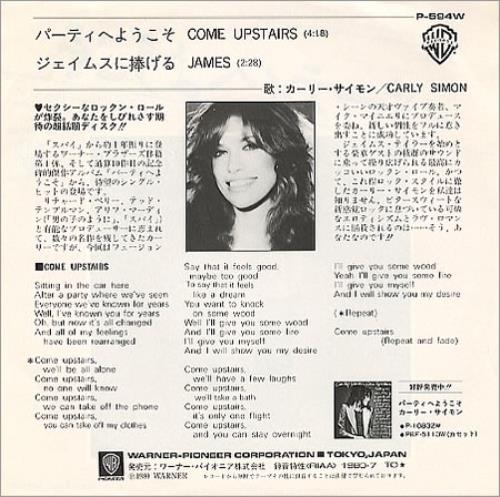 Carly Simon Come Upstairs 7" vinyl single (7 inch record / 45) Japanese CAL07CO183693