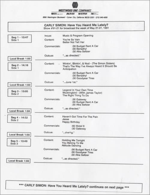 Carly Simon Have You Heard Me Lately? 2-LP vinyl record set (Double LP Album) US CAL2LHA442820
