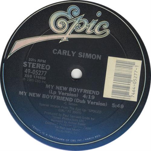 Carly Simon My New Boyfriend 12" vinyl single (12 inch record / Maxi-single) US CAL12MY269007