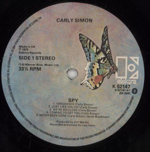 Carly Simon Spy vinyl LP album (LP record) UK CALLPSP285250