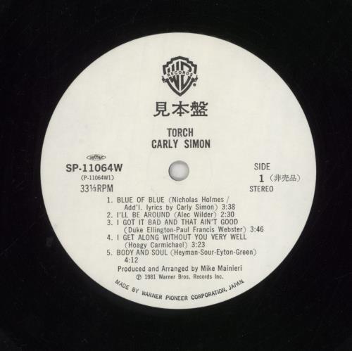 Carly Simon Torch vinyl LP album (LP record) Japanese CALLPTO174453