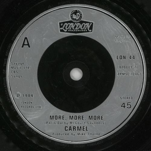 Carmel More More More 7" vinyl single (7 inch record / 45) UK EMR07MO620619