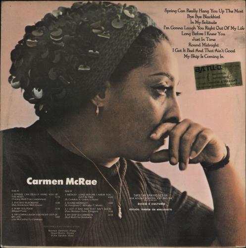 Carmen McRae Carmen McRae vinyl LP album (LP record) Brazilian C-MLPCA707556