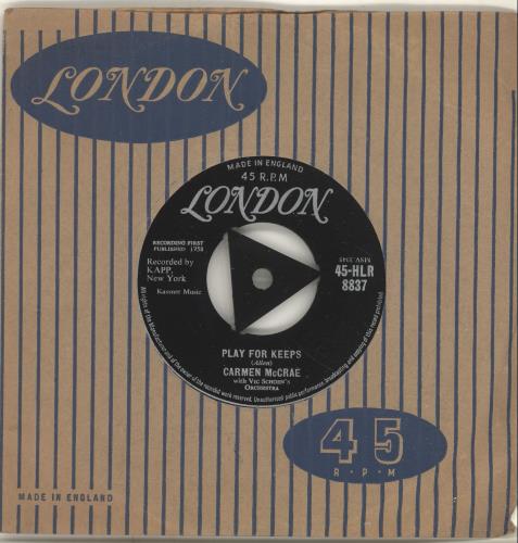 Carmen McRae Play For Keeps 7" vinyl single (7 inch record / 45) UK C-M07PL696571