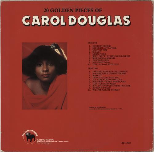 Carol Douglas 20 Golden Pieces Of Carol Douglas vinyl LP album (LP record) UK CADLPGO747430