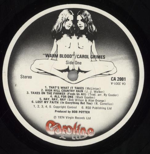 Carol Grimes Warm Blood vinyl LP album (LP record) UK CG-LPWA591328