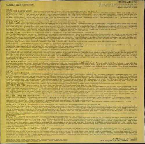 Carole King Tapestry - 1st - Brown vinyl LP album (LP record) UK CRLLPTA802049