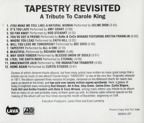 Carole King Tapestry Revisited - A Tribute To Carole King CD album (CDLP) US CRLCDTA548871