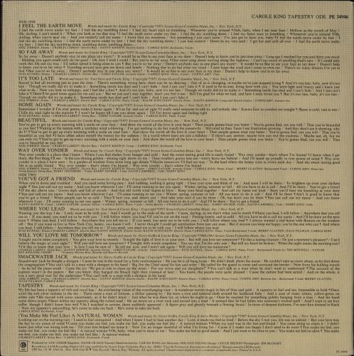 Carole King Tapestry vinyl LP album (LP record) US CRLLPTA765581