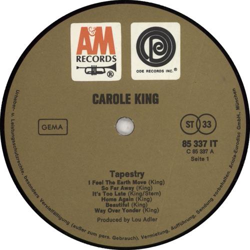 Carole King Tapestry German vinyl LP album (LP record) (712368)
