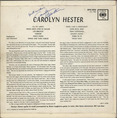 Carolyn Hester Carolyn Hester - Mono vinyl LP album (LP record) UK CAHLPCA874643