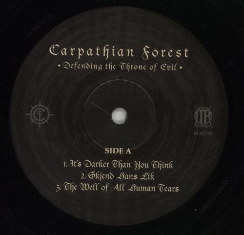 Carpathian Forest Defending The Throne Of Evil 2-LP vinyl record set (Double LP Album) Slovakian 50-2LDE868099