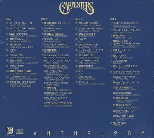 Carpenters Anthology 4-CD album set Japanese CRP4CAN386315