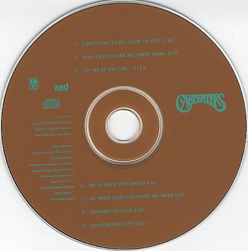 Carpenters Carpenters CD album (CDLP) US CRPCDCA97582