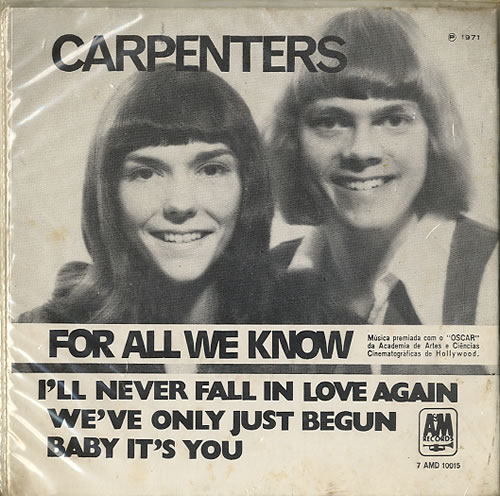 Carpenters For All We Know 7" vinyl single (7 inch record / 45) Brazilian CRP07FO630499