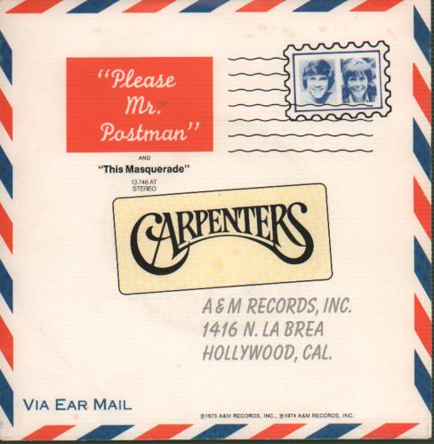 Carpenters Please Mr Postman 7" vinyl single (7 inch record / 45) German CRP07PL650811