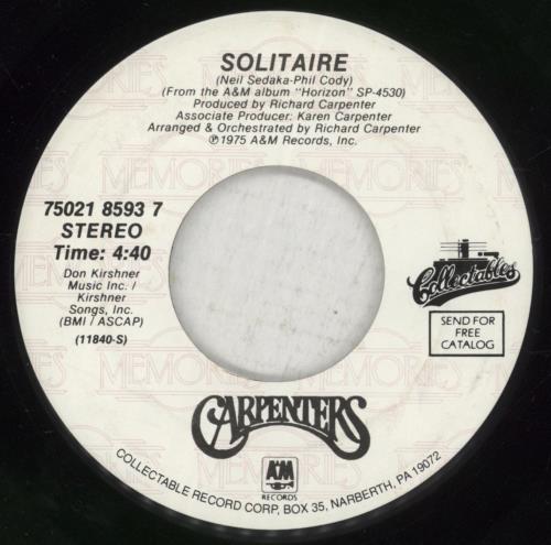 Carpenters Please Mr Postman 7" vinyl single (7 inch record / 45) US CRP07PL877504