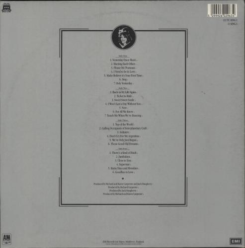Carpenters Yesterday Once More 2-LP vinyl record set (Double LP Album) UK CRP2LYE245265