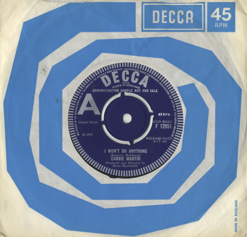 Carrie Martin I Won't Do Anything 7" vinyl single (7 inch record / 45) UK 6CM07IW483939