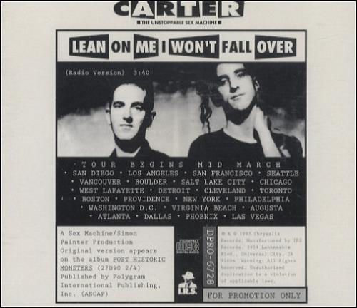 Carter USM Lean On Me I Won't Fall Over CD single (CD5 / 5") US USMC5LE38223
