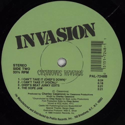 Casanovas Revenge Let's Work 12" vinyl single (12 inch record / Maxi-single) US 2B712LE758309