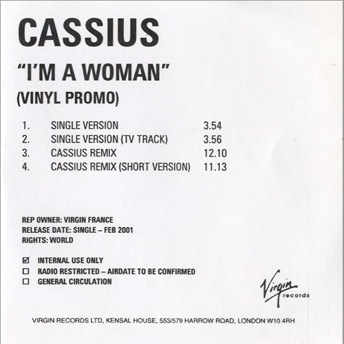 Cassius I'm A Woman CD-R acetate UK UISCRIM514354