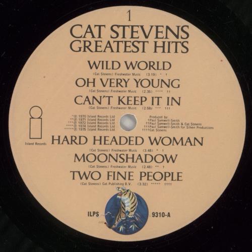 Cat Stevens Greatest Hits - Orange Tracklisting vinyl LP album (LP record) UK CTVLPGR871128