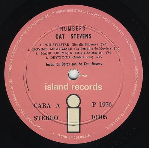 Cat Stevens Numbers - A Pythagorean Theory Tale vinyl LP album (LP record) Colombian CTVLPNU358791