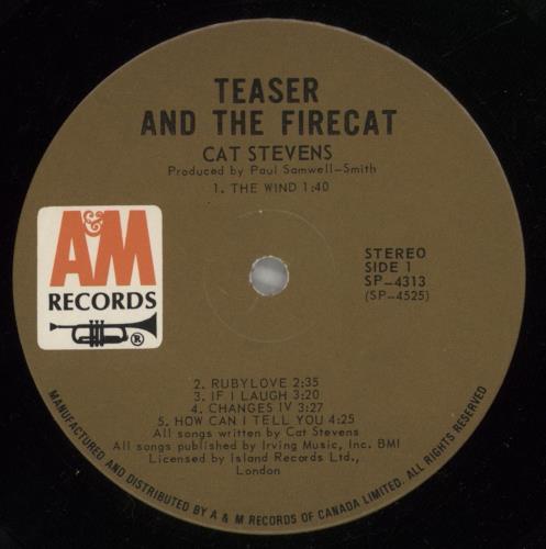 Cat Stevens Teaser And The Firecat vinyl LP album (LP record) Canadian CTVLPTE875965