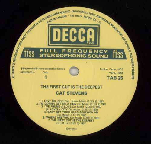 Cat Stevens The First Cut Is The Deepest vinyl LP album (LP record) UK CTVLPTH521833
