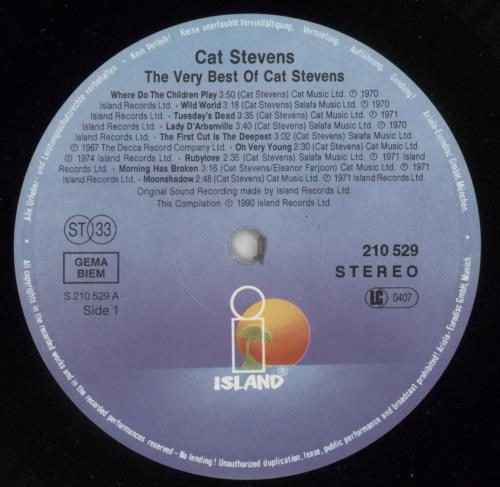 Cat Stevens The Very Best Of Cat Stevens vinyl LP album (LP record) German CTVLPTH870139