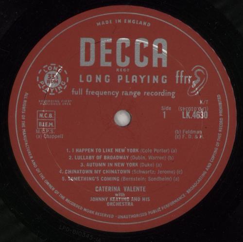 Caterina Valente I Happen To Like New York vinyl LP album (LP record) UK CVLLPIH630441