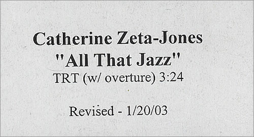 Catherine Zeta Jones All That Jazz video (VHS or PAL or NTSC) US CZJVIAL240734