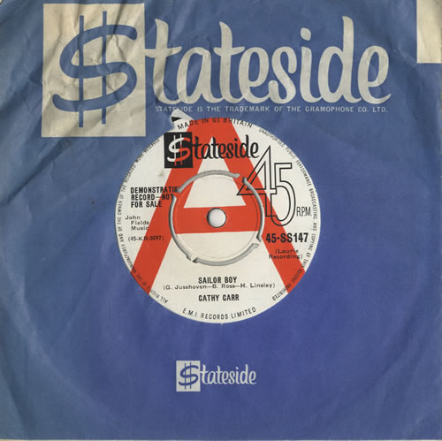 Cathy Carr Sailor Boy 7" vinyl single (7 inch record / 45) UK 3CC07SA483506