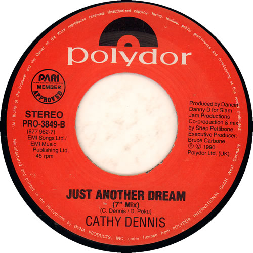 Cathy Dennis Just Another Dream 7" vinyl single (7 inch record / 45) Philippino DEN07JU637959