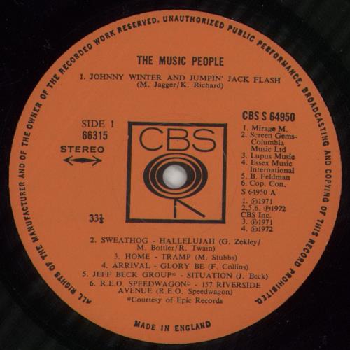 CBS Records The Music People - Price Sticker 3-LP vinyl record set (Triple LP Album) UK I1U3LTH874869