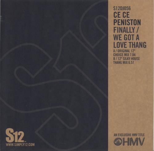 Ce Ce Peniston Finally - HMV Issue 12" vinyl single (12 inch record / Maxi-single) UK CEC12FI737315