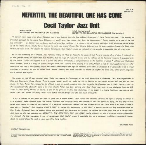 Cecil Taylor Nefertiti, The Beautiful One Has Come vinyl LP album (LP record) UK CQTLPNE704779